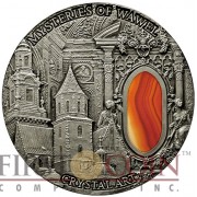 Niue Island MYSTERIES OF WAWEL series CRYSTAL ART $2 Silver coin 2013 Antique finish 2 oz